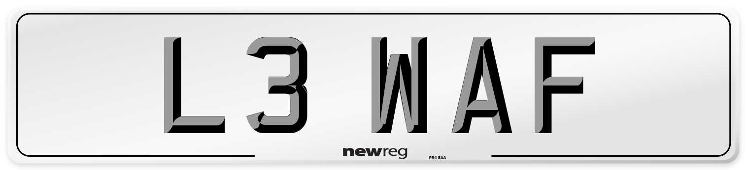L3 WAF Number Plate from New Reg